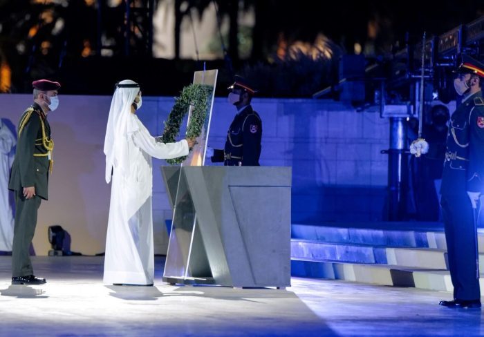 Mohammed bin Rashid attends the Commemoration Day ceremony at Wahat Al Karama in Abu Dhabi